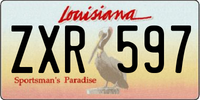 LA license plate ZXR597
