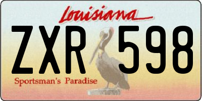 LA license plate ZXR598