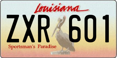 LA license plate ZXR601