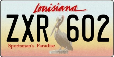 LA license plate ZXR602