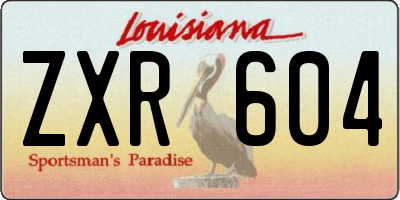 LA license plate ZXR604