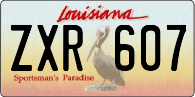 LA license plate ZXR607