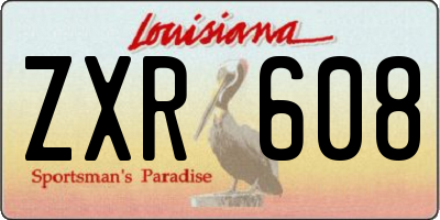 LA license plate ZXR608