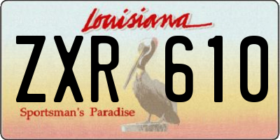 LA license plate ZXR610