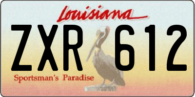 LA license plate ZXR612