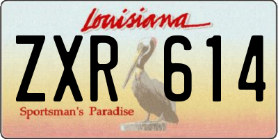 LA license plate ZXR614