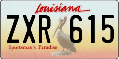 LA license plate ZXR615