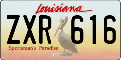 LA license plate ZXR616