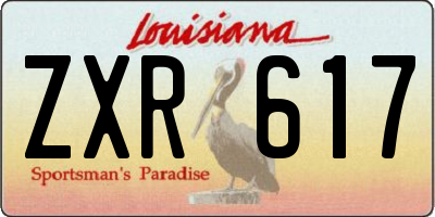 LA license plate ZXR617