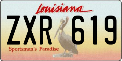 LA license plate ZXR619