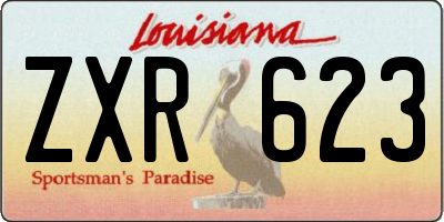 LA license plate ZXR623