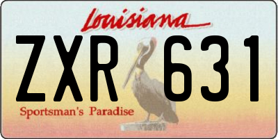 LA license plate ZXR631