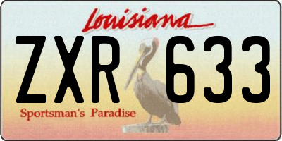 LA license plate ZXR633