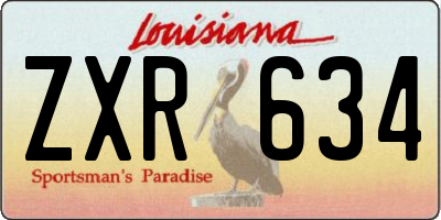 LA license plate ZXR634