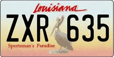 LA license plate ZXR635