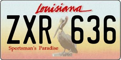 LA license plate ZXR636