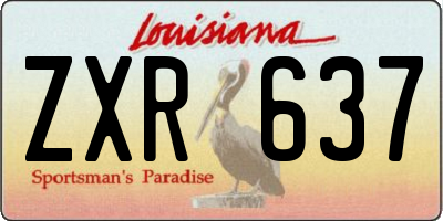 LA license plate ZXR637