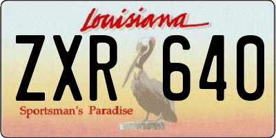 LA license plate ZXR640