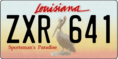 LA license plate ZXR641