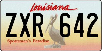 LA license plate ZXR642