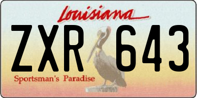 LA license plate ZXR643