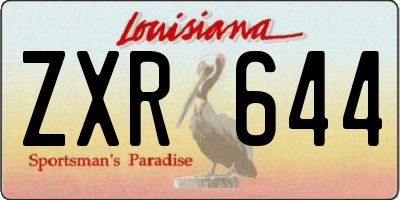 LA license plate ZXR644