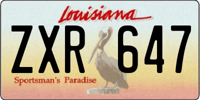 LA license plate ZXR647