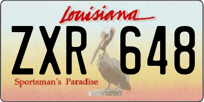 LA license plate ZXR648