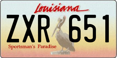 LA license plate ZXR651