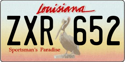 LA license plate ZXR652