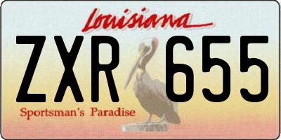 LA license plate ZXR655