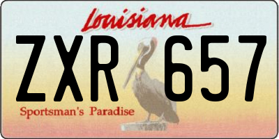 LA license plate ZXR657