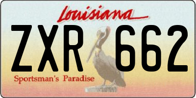 LA license plate ZXR662