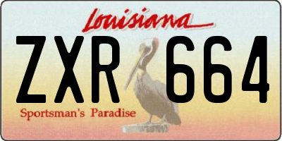 LA license plate ZXR664