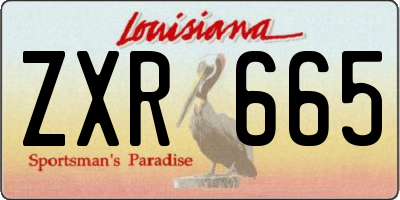 LA license plate ZXR665