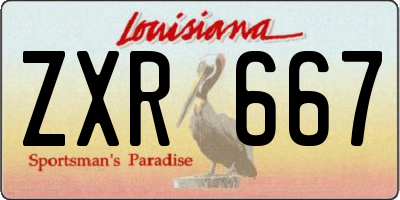 LA license plate ZXR667