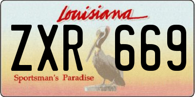 LA license plate ZXR669
