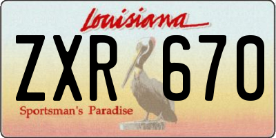 LA license plate ZXR670