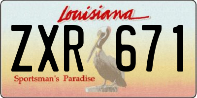 LA license plate ZXR671