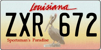 LA license plate ZXR672