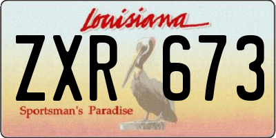 LA license plate ZXR673