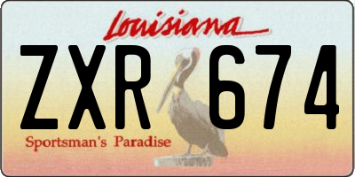 LA license plate ZXR674