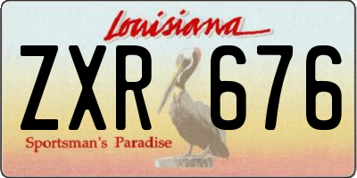 LA license plate ZXR676