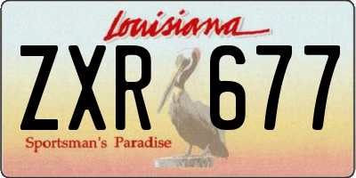 LA license plate ZXR677