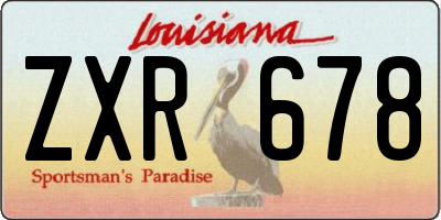 LA license plate ZXR678