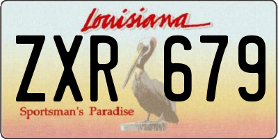 LA license plate ZXR679