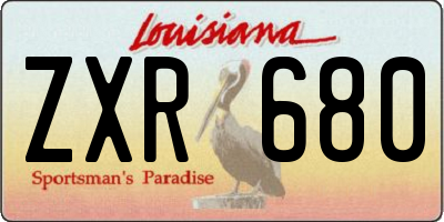 LA license plate ZXR680