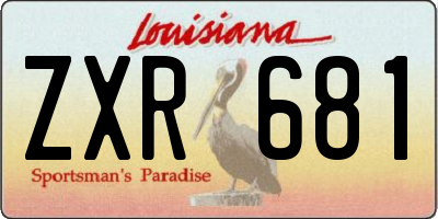 LA license plate ZXR681