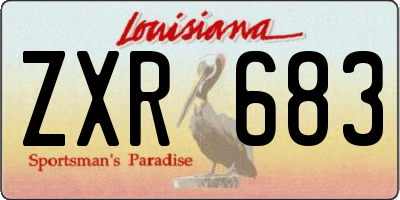 LA license plate ZXR683