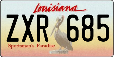 LA license plate ZXR685